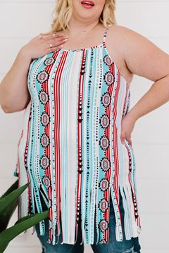Picture of PLUS SIZE AZTEC PRINT TANK TOP